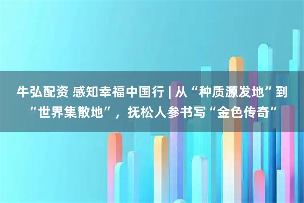 牛弘配资 感知幸福中国行 | 从“种质源发地”到“世界集散地”，抚松人参书写“金色传奇”