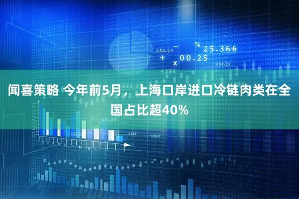 闻喜策略 今年前5月，上海口岸进口冷链肉类在全国占比超40%